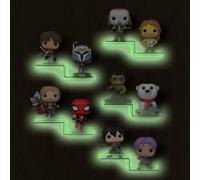 SDYAR Lot de 5 petites étagères murales en acrylique, auto-adhésives de 7 pouces - Étagères flottantes transparentes - Support mural pour collection Funko Pop - Étagère à LED pour décoration de