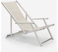Sea Chaise longue de plage avec accoudoirs pliables en aluminium Riccione Gold Lux - Gris