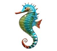 Sea-Club Décoration murale hippocampe en métal et verre - Hauteur : 25 cm - Décoration maritime