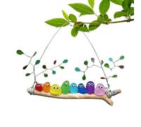 Sea Glass Bird - Colorful Handmade Decor, Sea Glass Bird Perch with Handcrafted Quality, Birthday Balcony Garden, Indoor Outdoor Nature Lovers, Window Home Ornament for Decorative Display