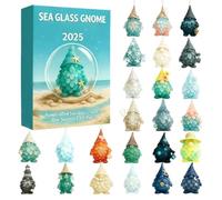 Sea Glass Gnome Christmas Advent Calendars 2025, 24 Days Christmas Countdown Advent Calendars with 2D Acrylic Gnome Ornaments for Kids Adults