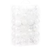 Sea Team 48 boules Noël incassables multitaille blanc | Plastique transparent, décorations délicates, ficelles incluses, sapin, mariage, fête.