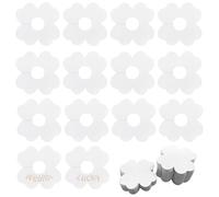 SEABABOO Marqueur Verre à Vin Papier Trèfle à Quatre Feuilles 100 Pièces Blanc Feuille fleur Verres à Pied Étiquettes DIY Marqueur Papier pour Verre Identifier les Marques