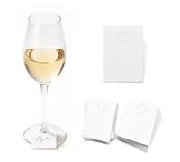 SEABABOO Marqueur Verre à Vin Papier Trèfle à Quatre Feuilles 100 Pièces Blanc Feuille fleur Verres à Pied Étiquettes DIY Marqueur Papier pour Verre Identifier les Marques