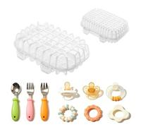 SEABABOO Panier pour Lave-Vaisselle Lot de 2, Panier en Plastique pour Petits Objets, Corbeille de Rangement pour Cuillères et les Fourchettes