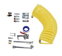 SEAFRONT Accessoire pour Compresseur D'air, Tuyau en Nylon 25 Pieds, 200 | Connecteurs Industriels, Nylon et Acier, Entrée NPT 1/4in, Gonflage des Pneus, Raccord Pneumatique, Raccords à Connexion