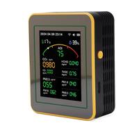 SEAFRONT Détecteur de qualité de L'air 15 en 1 WiFi APP Contrôle PM2,5 Compteur PM10 Moniteur CO2 HCHO TVOC Testeur avec Minuterie Intelligente Enregistrement de Courbe pour la de la (Noir jaune)