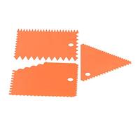 SEAFRONT Ensemble de 3 Emporte-pièces en Plastique pour Grattoir à Crème à Gâteau avec Bord de Dents Irrégulier de 3,7 à 4,7 Pouces pour la Décoration de Gâteaux à Faire Soi-même, Lisser la Pâte, le