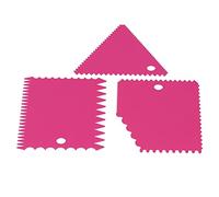 SEAFRONT Ensemble de 3 Emporte-pièces en Plastique pour Grattoir à Crème à Gâteau avec Bord de Dents Irrégulier de 3,7 à 4,7 Pouces pour la Décoration de Gâteaux à Faire Soi-même, Lisser la Pâte, le