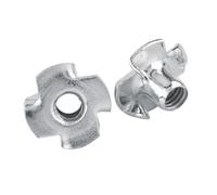 SEAFRONT Insert en Bois pour écrou en T, Douille Filetée à Quatre Dents en Acier au Carbone plaqué Zinc, M3 M4 M5 M6 M8, Ajustement Non Tournant pour les Meubles de Travail du Bois, les Armoires,