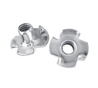 SEAFRONT Insert en Bois pour écrou en T, Douille Filetée à Quatre Dents en Acier au Carbone plaqué Zinc, M3 M4 M5 M6 M8, Ajustement Non Tournant pour les Meubles de Travail du Bois, les Armoires,