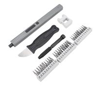 SEAFRONT Kit Tournevis sans Fil Rechargeable Magnétique, 40 Embouts Crv | Embouts Crv, Batterie 350 MAh, Led Intégrée, Espace de Travail Sombre, Marche Avant Arrière, Fixation de Vis, Ensemble de