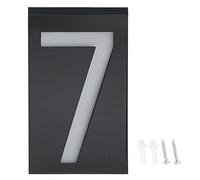 SEAFRONT Numéros de Maison Solaires, Plaque de Numéro Lumineuse, 6 LED, | Plaque de Numéro pour Maison, Solaire, Boîtier ABS PC, Montage Mural Extérieur