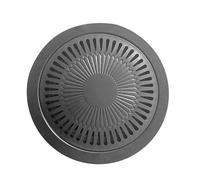 SEAFRONT Poêle à Gril Coréenne pour Barbecue, Plaque de Cuisson en Fer, Plaque de Gril Ronde de 30 Cm, Antiadhésive, Facile à Nettoyer, pour la Cuisine Intérieure et Extérieure de la Maison