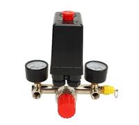 SEAFRONT Pressostat de Compresseur d'air avec 2 Jauges, Matériau ABS en Alliage de Zinc et Laiton, Vanne de Contrôle Réglable 0-180 Psi pour Compresseurs d'air