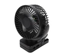 SEAFRONT Ventilateur Portable USB à Clip Magnétique avec Batterie 12 000 MAh, 3 Vitesses, Rotation à 360°, Télécommande, Minuterie, 3 Lumières LED pour Bateau de Croisière, Cabine (Black)