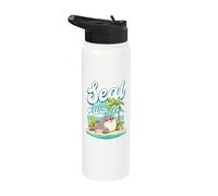 Seal With It Pun Ventilateur amusant pour les amoureux des animaux de l'océan Stainless Steel Insulated Water Bottle