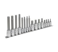 Sealey Ak6219 Hex Socket Bit Set 16Pc 1/4 And 3/8Sq Drive