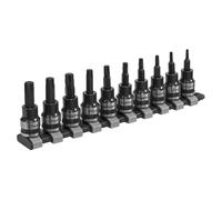 Trx-Star Douille Embout Set 10pc 1cmSq Lecteur Noir Série AK6207B Sealey Neuf