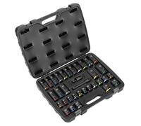 Sealey Impact Douille Set 1.3cmD 34pc Couleur Classement Foncé & Standard