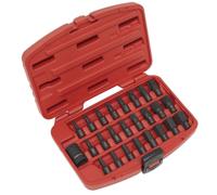 Sealey Impact Trx-étoile / Hex / Spline Ensemble de Mèches 25pc 1.3cmSq Clé