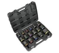 Sealey Métrique Impact Douille Set 1.9cmD 17pc 6-Point Standard Longueur AK8892M