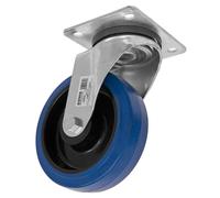 Sealey Résistant Bleu Élastique Caoutchouc Roulette Pivotante Roue 160mm -