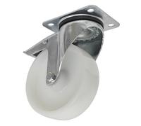 Sealey Roulette Roue Pivotant Plaque Avec Total Serrure 125mm SCW4125SPL