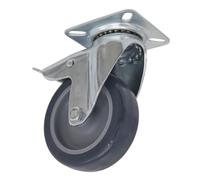 Sealey Roulette Roue Pivotant Plaque Avec Total Serrure 75mm SCW275SPL