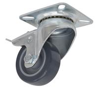 Sealey SCW250SPL Roulette Roue Pivot Plaque Avec Total Verrou Ø50mm