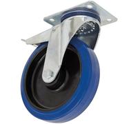 Sealey SCW3100SPLEM Heavyduty Bleu Élastique Caoutchouc Pivot Roulette Roue -tl