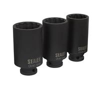 Sealey Sx051 Impact Hub Nut Socket Set 3Pc 12-Point 1/2Sq Drive