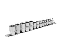 Sealey Torx Douille Étoile Set 14pc 0.6cm 1cm & 1.3cmSq Drive E4 À E24 S01265
