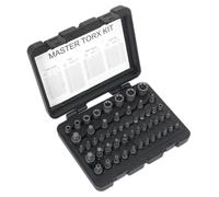 Sealey Torx Étoile Master Douille Set 52pc 0.6cm 1cm & 1.3cmD Mâle & Femme