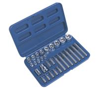Sealey Trx-étoile Prise & Ensemble de Mèches 30pc 0.6cm,1cm & 1.3cmSq Drive