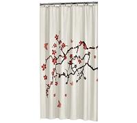 Sealskin Blossom, Rideau de douche, Polyester, 180x200 cm, Rouge