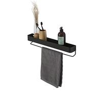 Sealskin Brix, Plateau mural avec Porte-serviette, Métal, Noir