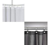 Sealskin Ensemble combiné Easy Roll, Tout-en-Un pour Suspendre Un Rideau de Douche et Un Rideau Madeira 180 x 200 cm, Gris