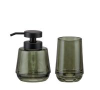 Sealskin Mood Ensemble d'accessoires de salle de bain - Distributeur de savon 380 ml - Gobelet à brosse à dents - Vert