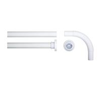 Sealskin Seallux, Ensemble Barre de rideau de douche, Acier inoxydable, Blanc