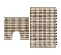 vidaXL Tapis de Salle de Bain Tissés à la Main Naturel et Blanc Sol Carpette