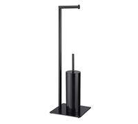 Sealskin Tube, Serviteur WC - Porte-Rouleau Papier Toilette - Brosse WC avec Support - autoportante, Noir 200x200x710mm