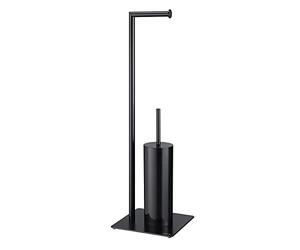 Sealskin Tube, Serviteur WC - Porte-Rouleau Papier Toilette - Brosse WC avec Support - autoportante, Noir 200x200x710mm