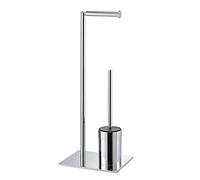 Sealskin Tube, Serviteur WC - Porte-Rouleau Papier Toilette - Brosse WC avec Support Porterouleaux Papier Toilette de réserve - autoportante, Chrome