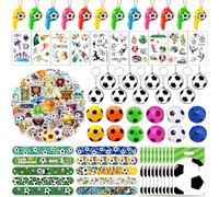 Seamart 114Pcs Football Anniversaire Fête Faveurs, Pinata Anniversaire avec Porte Clé Slap Bracelet Tatouage Temporaire Sacs de Fête Pour Enfants Fille Garçon