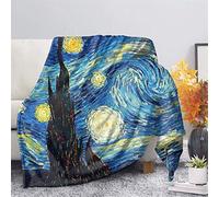 SEANATIVE Couvertures en microfibre super douce en polaire avec motif Van Gogh Nuit étoilée de la Galaxie Peinture Artiste Housse de canapé confortable et chaude 3XL