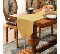 SEASHORE TREE Chemin de Table Or, Aspect Brillant, Linge de Table uni de Haute qualité, Facile d'entretien, pour Noël, Anniversaire, Mariage, décoration Festive, 35 x 130 cm