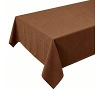 SEASHORE TREE Nappe Lavable Marron foncé 140 * 180 cm Nappe Effet Lin Nappes Effet Lotus en Polyester Hydrofuge pour Le Salon, la Salle à Manger, Le Jardin, Pâques, Les fêtes