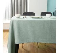 SEASHORE TREE Nappe rectangulaire Anti-tâches et imperméable, en Tissu avec Aspect Lin Lavable en Machine pour Tables de Maison,de Restaurant，de café et d'hôtel-145 * 300cm, Vert Clair