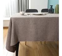 SEASHORE TREE Nappe rectangulaire Anti-tâches et imperméable, en Tissu avec Aspect Lin Lavable en Machine pour Tables de Maison,de Restaurant，de café et d'hôtel-140 * 180cm, Riz Brun